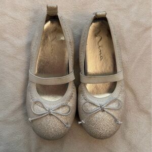 Nina Glittery Silver Kids Dress Shoes